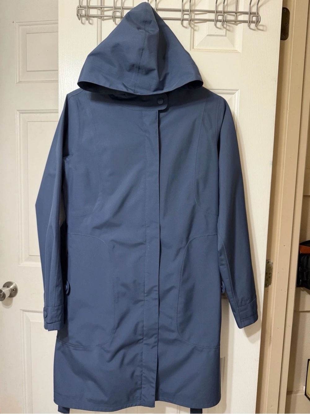 Patagonia Hooded Trench Coat in Slate Blue
